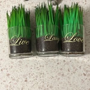 - Live, Laugh, Love glass jars